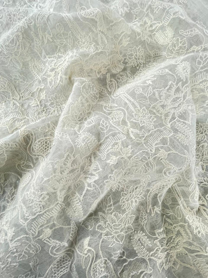Chanderi Silk Embroidery (Dyeable) 44"inch