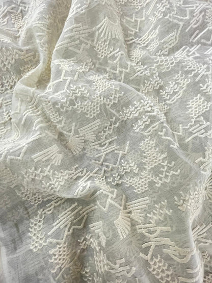 Chanderi Silk Embroidery (Dyeable) 44"inch