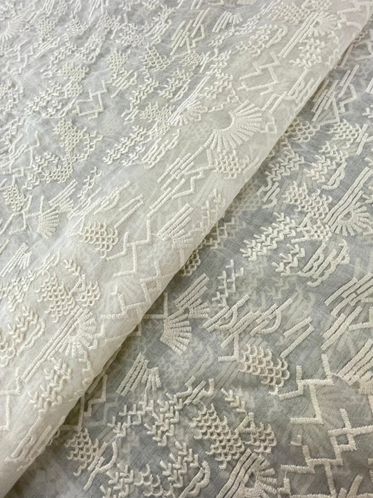Chanderi Silk Embroidery (Dyeable) 44"inch