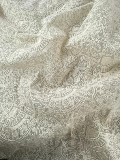 Chanderi Silk Embroidery (Dyeable) 44"inch
