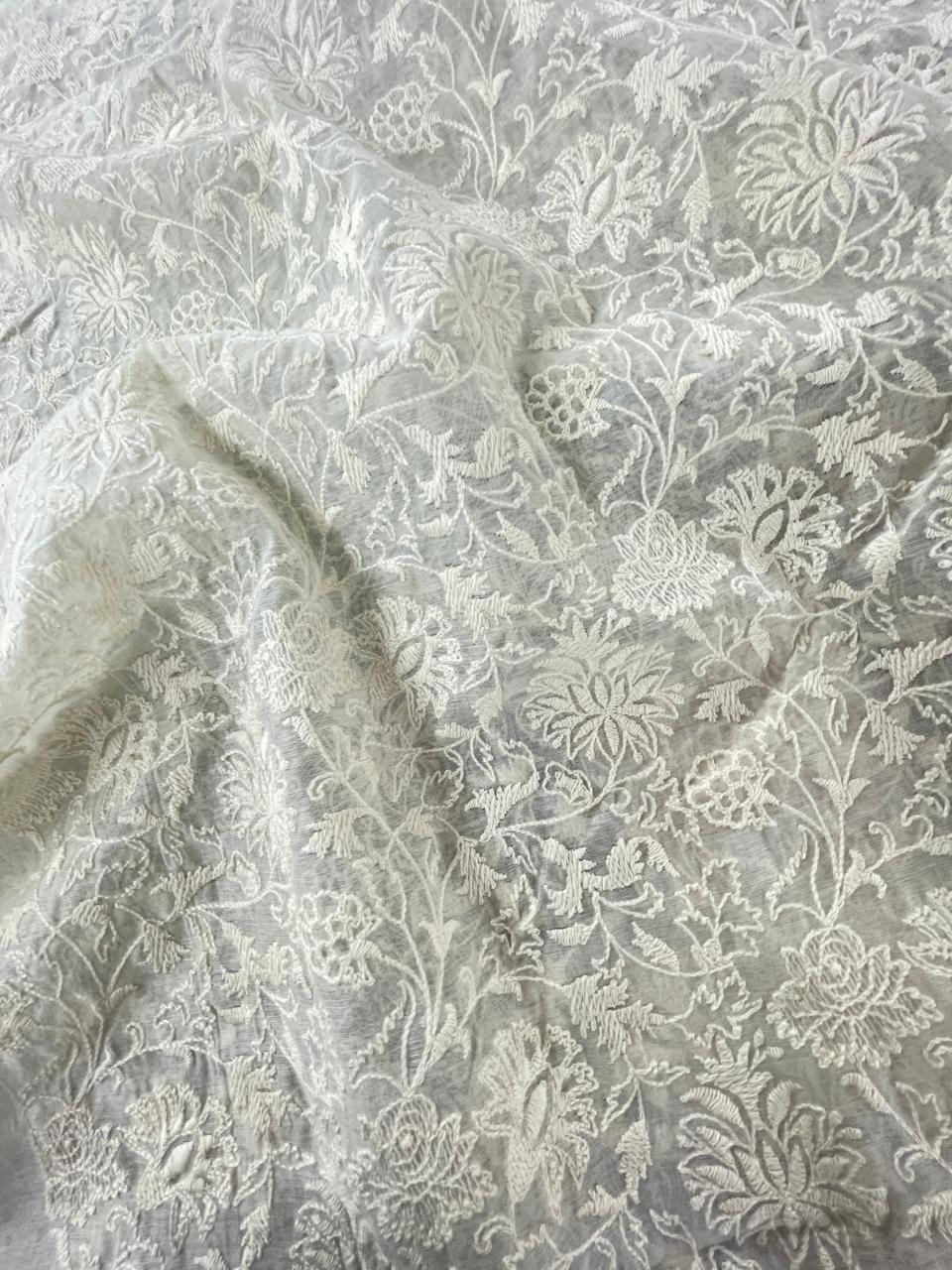 Chanderi Silk Embroidery (Dyeable) 44"inch