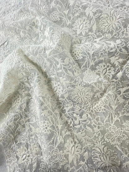 Chanderi Silk Embroidery (Dyeable) 44"inch