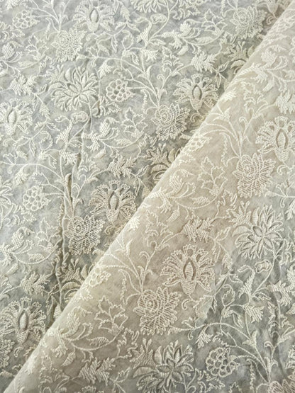 Chanderi Silk Embroidery (Dyeable) 44"inch