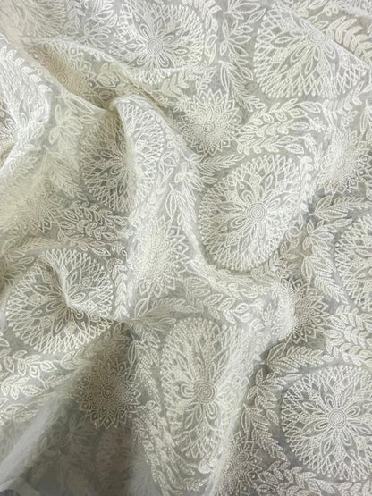 Chanderi Silk Embroidery (Dyeable) 44"inch