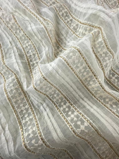 Chanderi Silk Embroidery (Dyeable) 44"inch