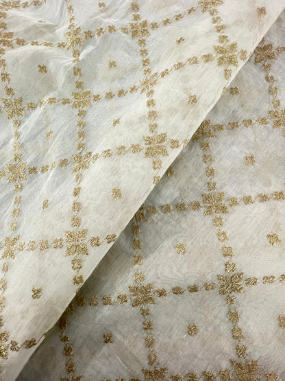 Chanderi Silk Embroidery (Dyeable) 44"inch
