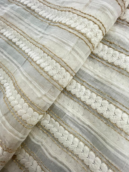 Chanderi Silk Embroidery (Dyeable) 44"inch
