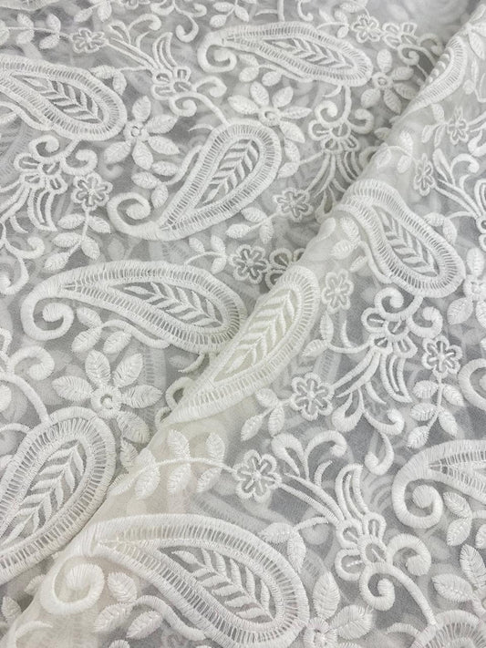 Georgette zari Work Embroidery Dyeable