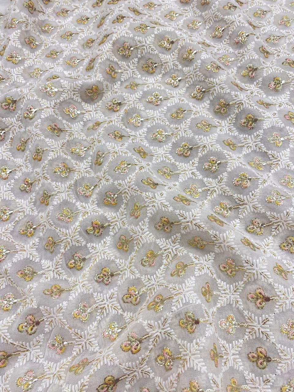 Georgette Embroidery Dyeable