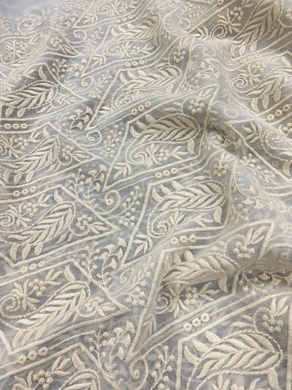 Georgette Embroidery Dyeable