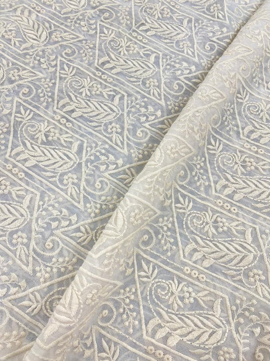 Georgette Embroidery Dyeable