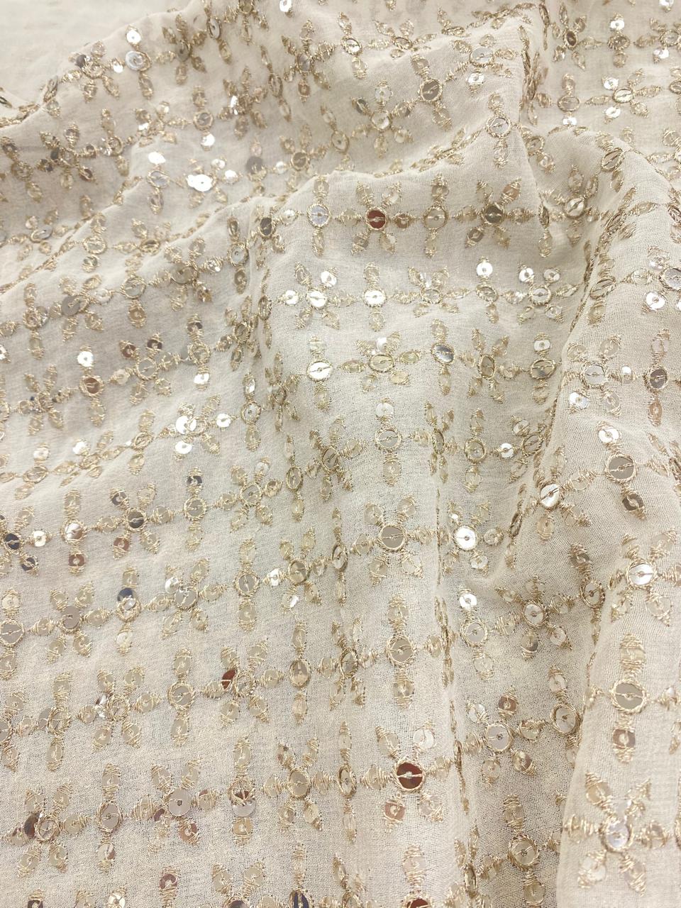 Georgette Embroidery Dyeable