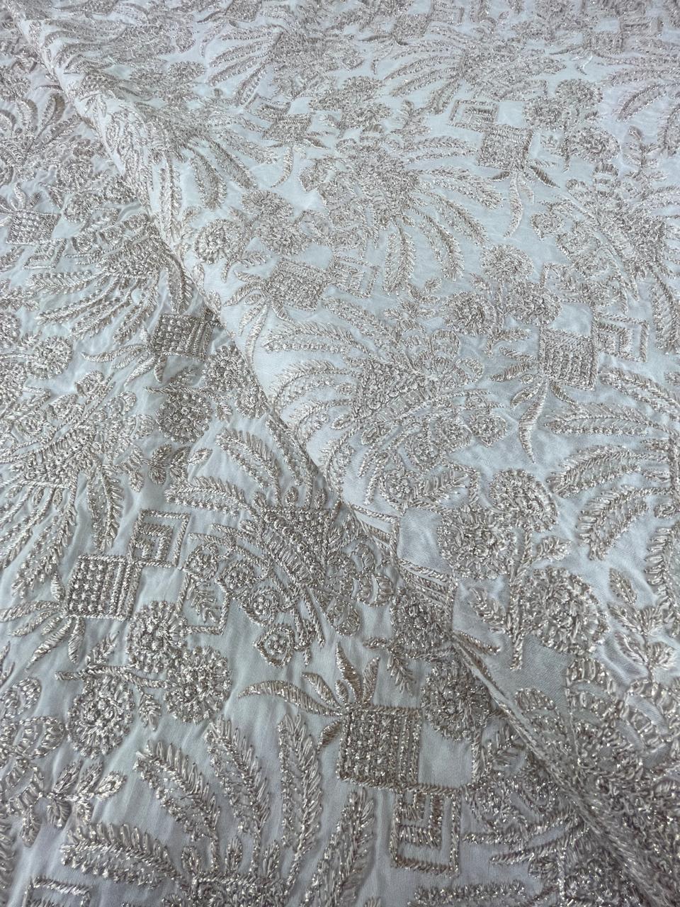 Mysore Silk Embroidery Dyeable