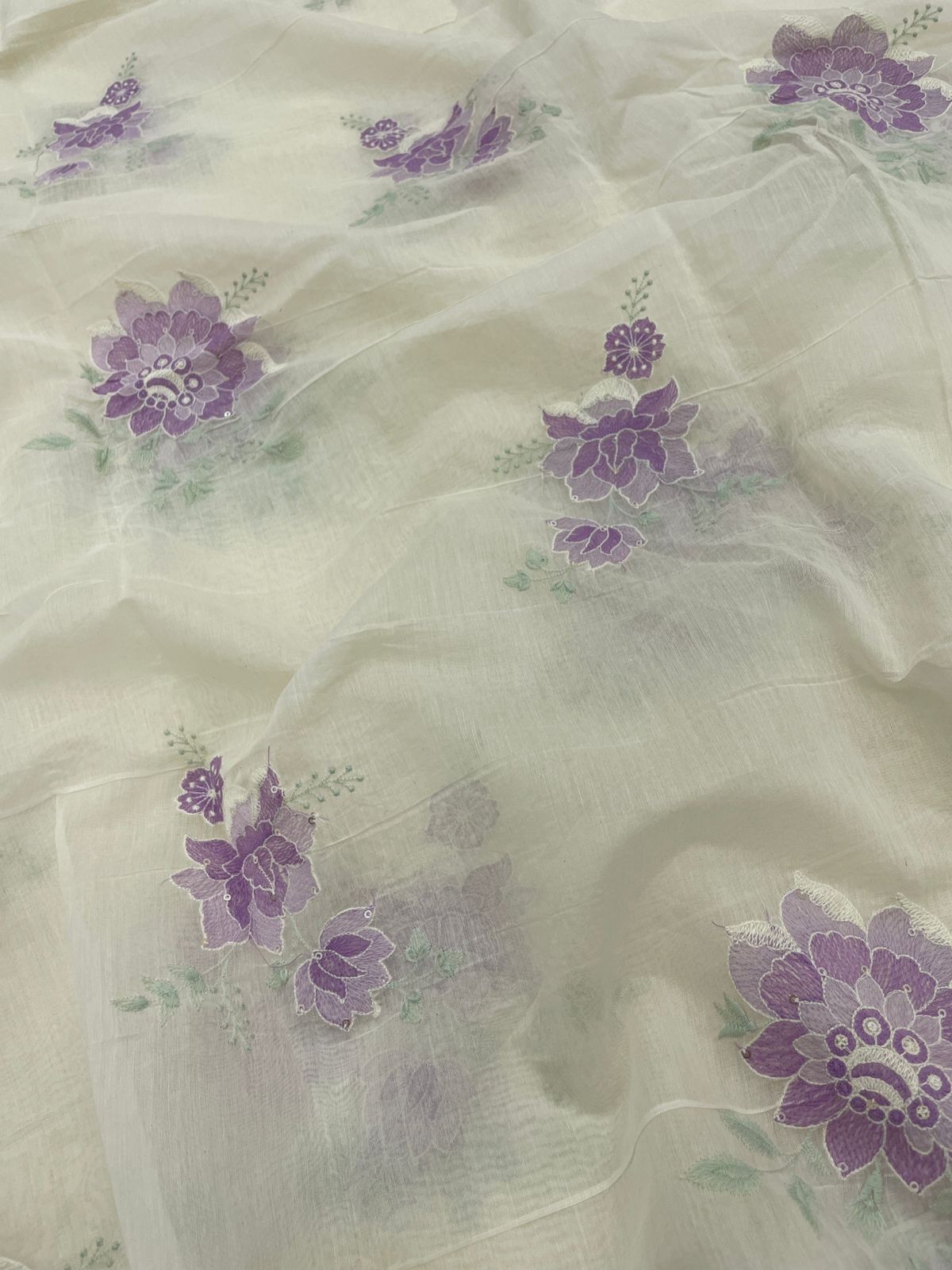 Chanderi Embroidery Fabric Set (colors available)