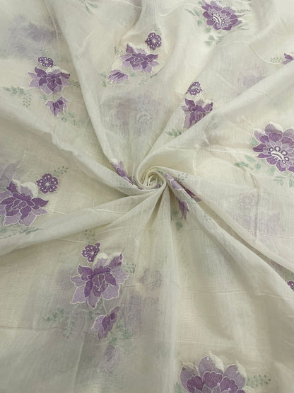 Chanderi Embroidery (Color Available) 44"Inch