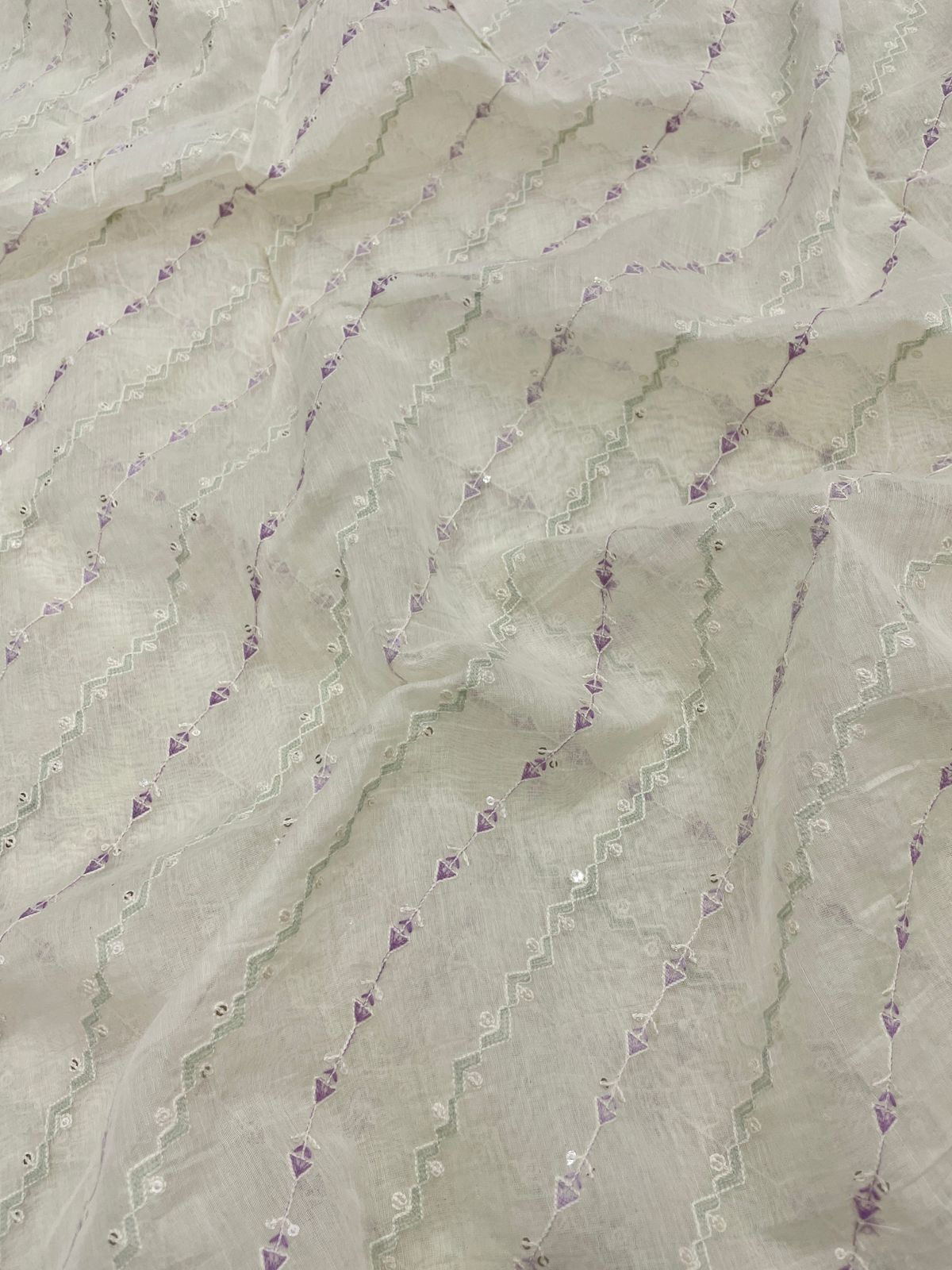 Chanderi Embroidery (Color Available) 44"Inch