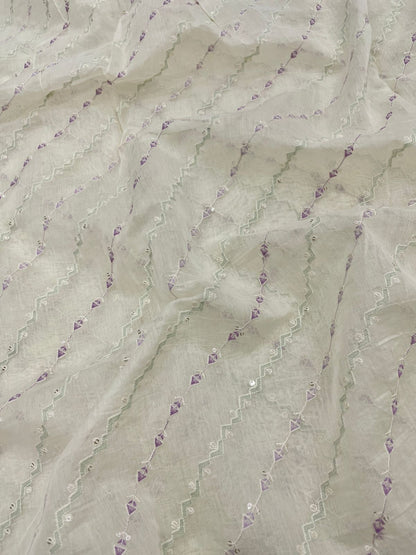 Chanderi Embroidery (Color Available) 44"Inch