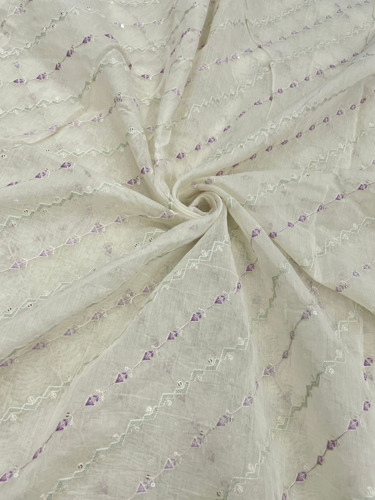 Chanderi Embroidery Fabric Set (colors available)
