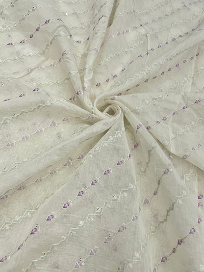 Chanderi Embroidery Fabric Set (colors available)