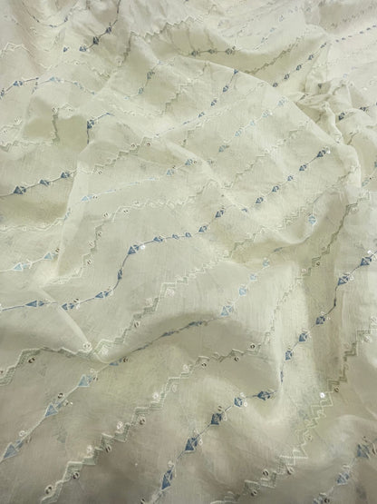 Chanderi Embroidery (Color Available) 44"Inch