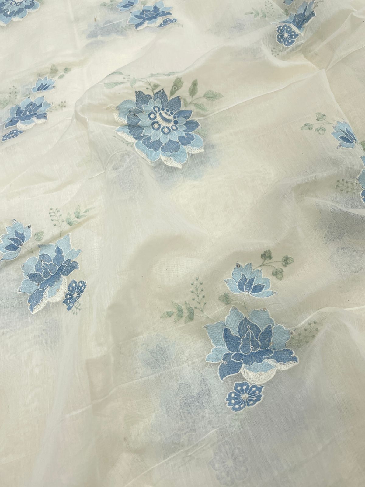 Chanderi Embroidery Fabric Set (colors available)