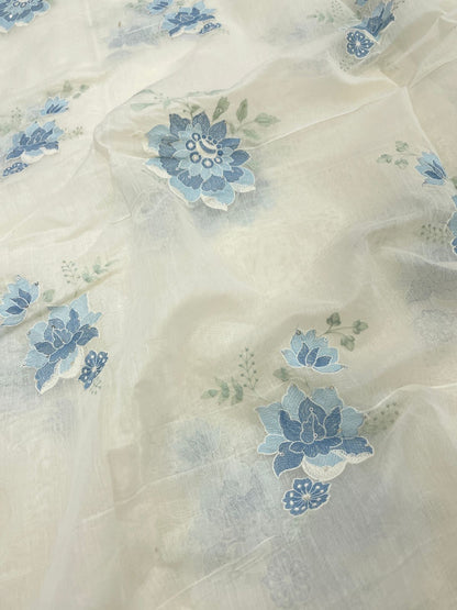 Chanderi Embroidery Fabric Set (colors available)