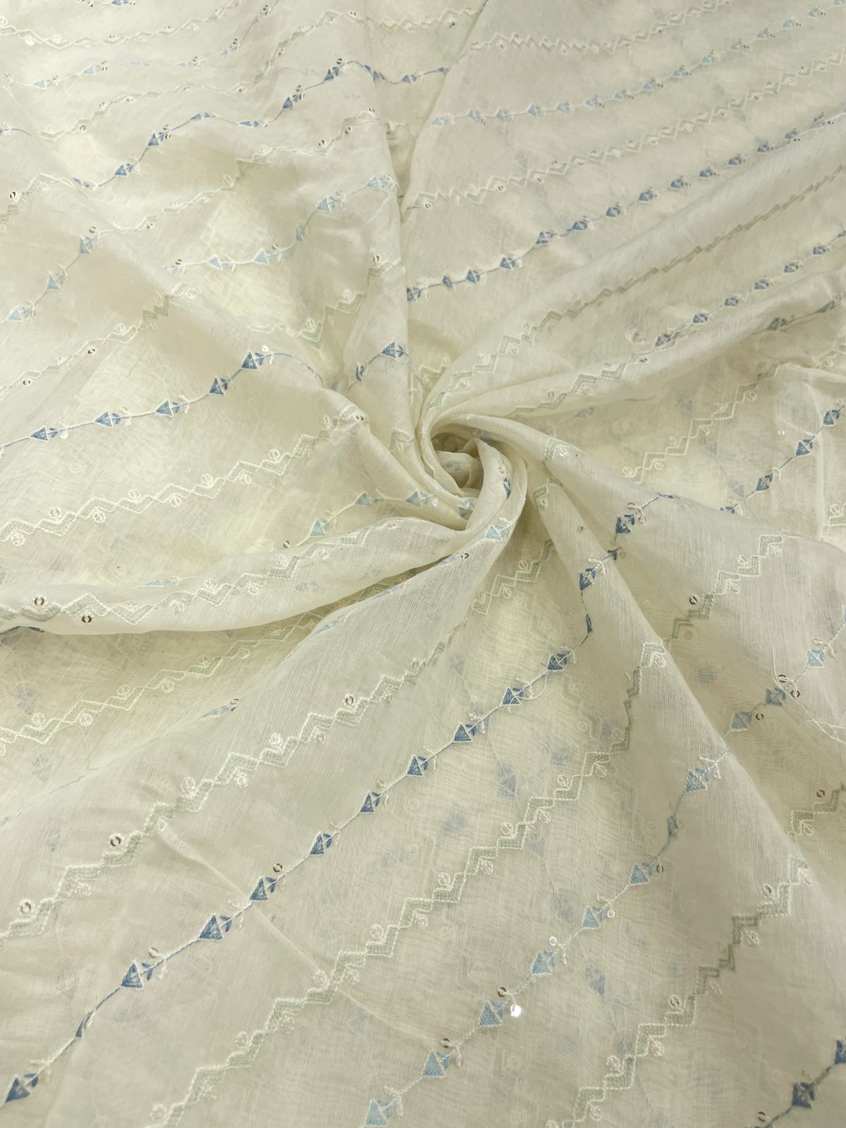 Chanderi Embroidery Fabric Set (colors available)