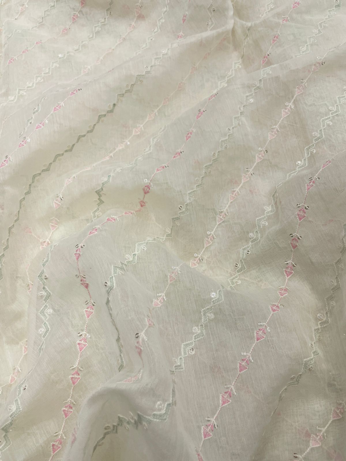 Chanderi Embroidery (Color Available) 44"Inch