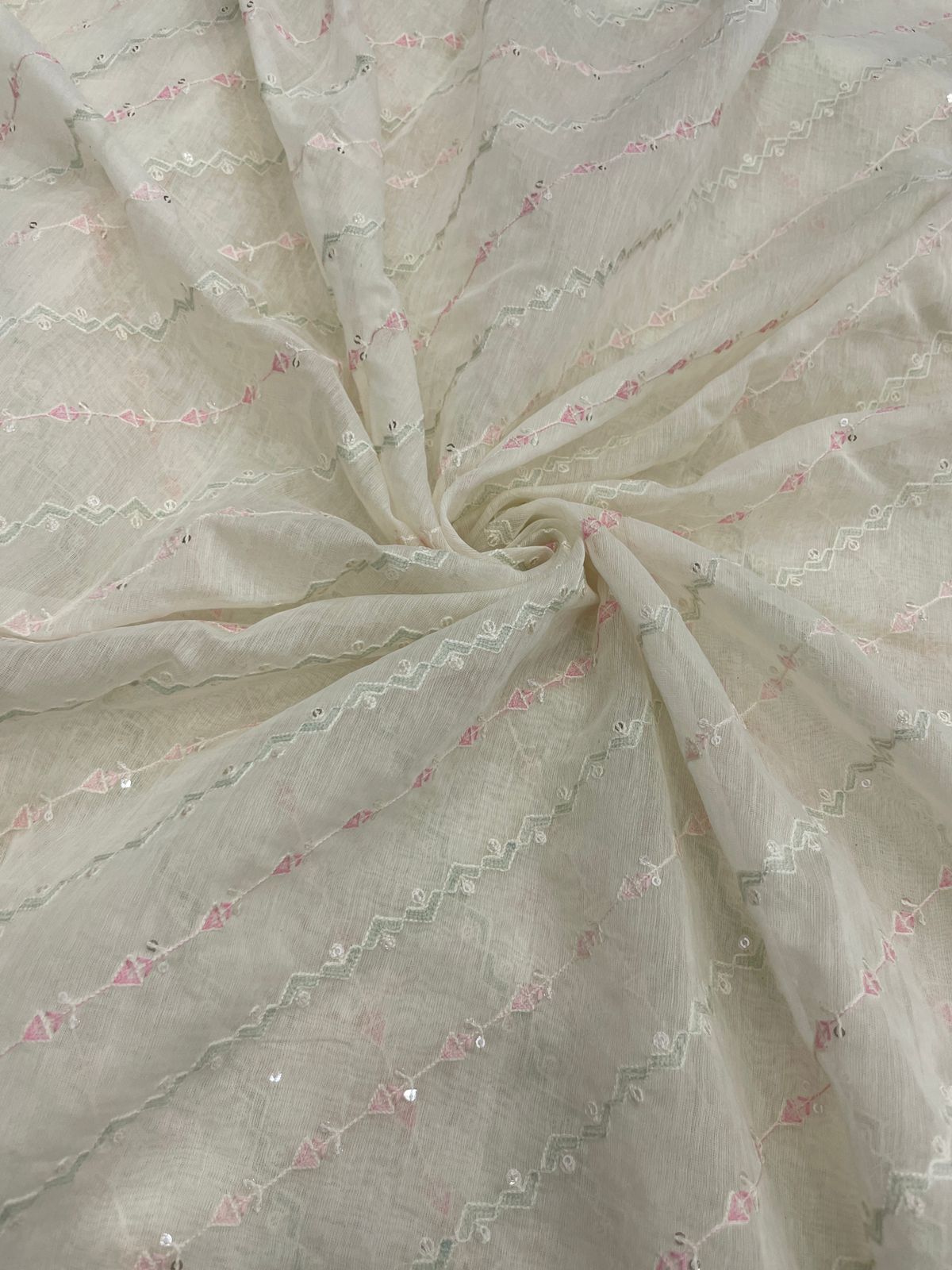 Chanderi Embroidery Fabric Set (colors available)
