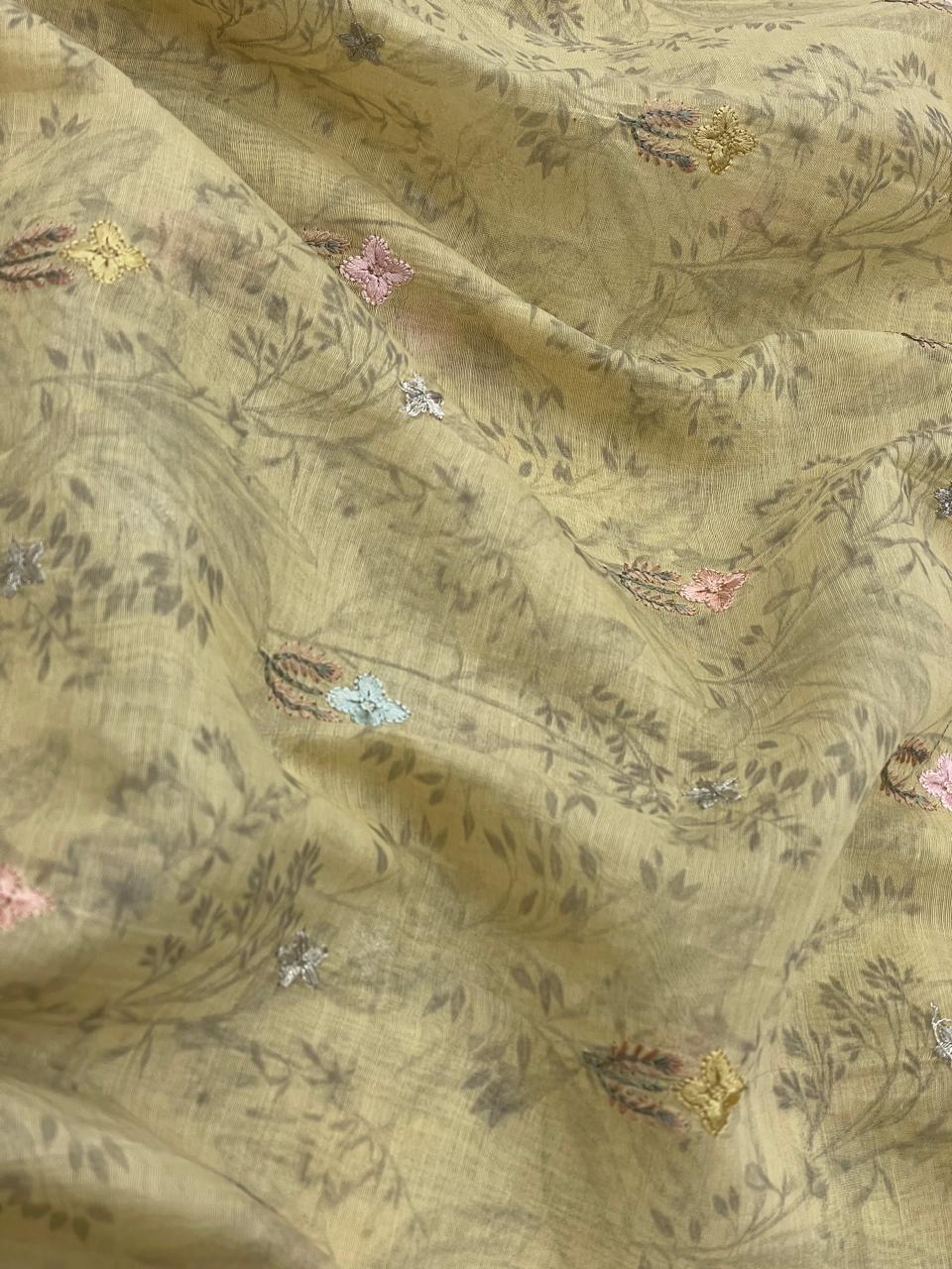 Chanderi Print Embroidery