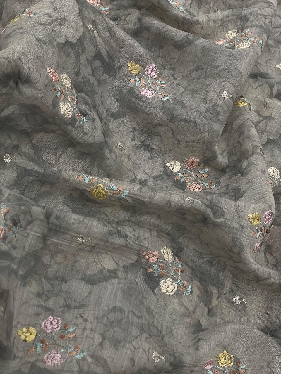 Chanderi Print Embroidery