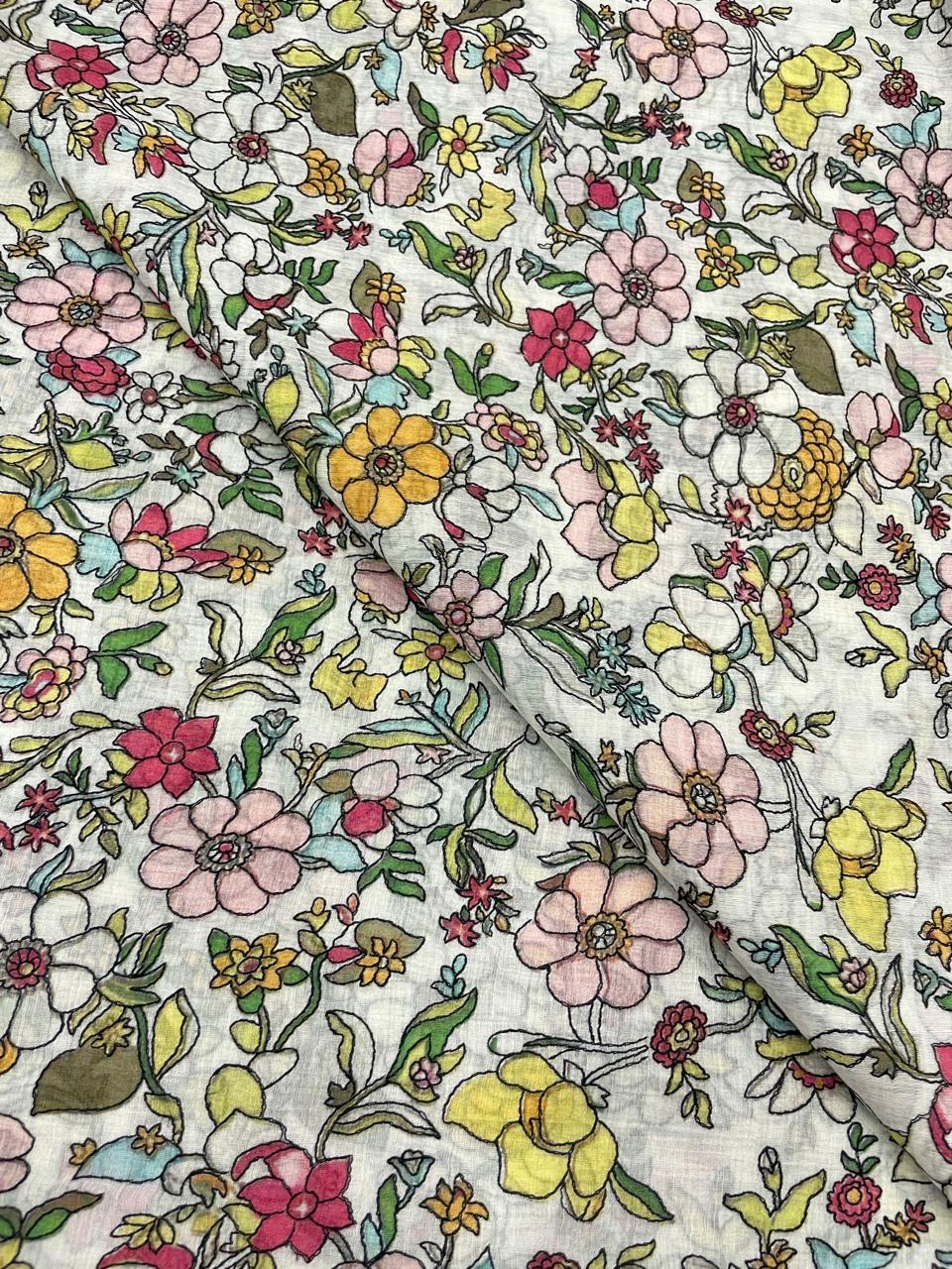 Chanderi Embroidery Position Print