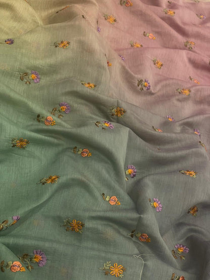 Chanderi Embroidery 4D Shaded