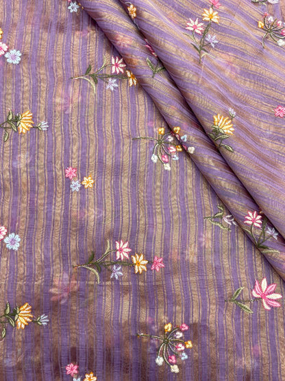 Chanderi Zari Work With Multithread Embroidery