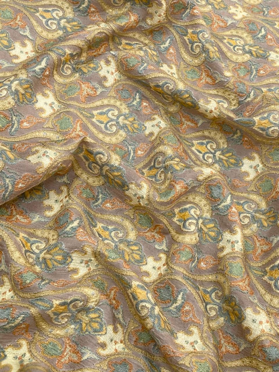 Dola Silk Embroidery With Position Print