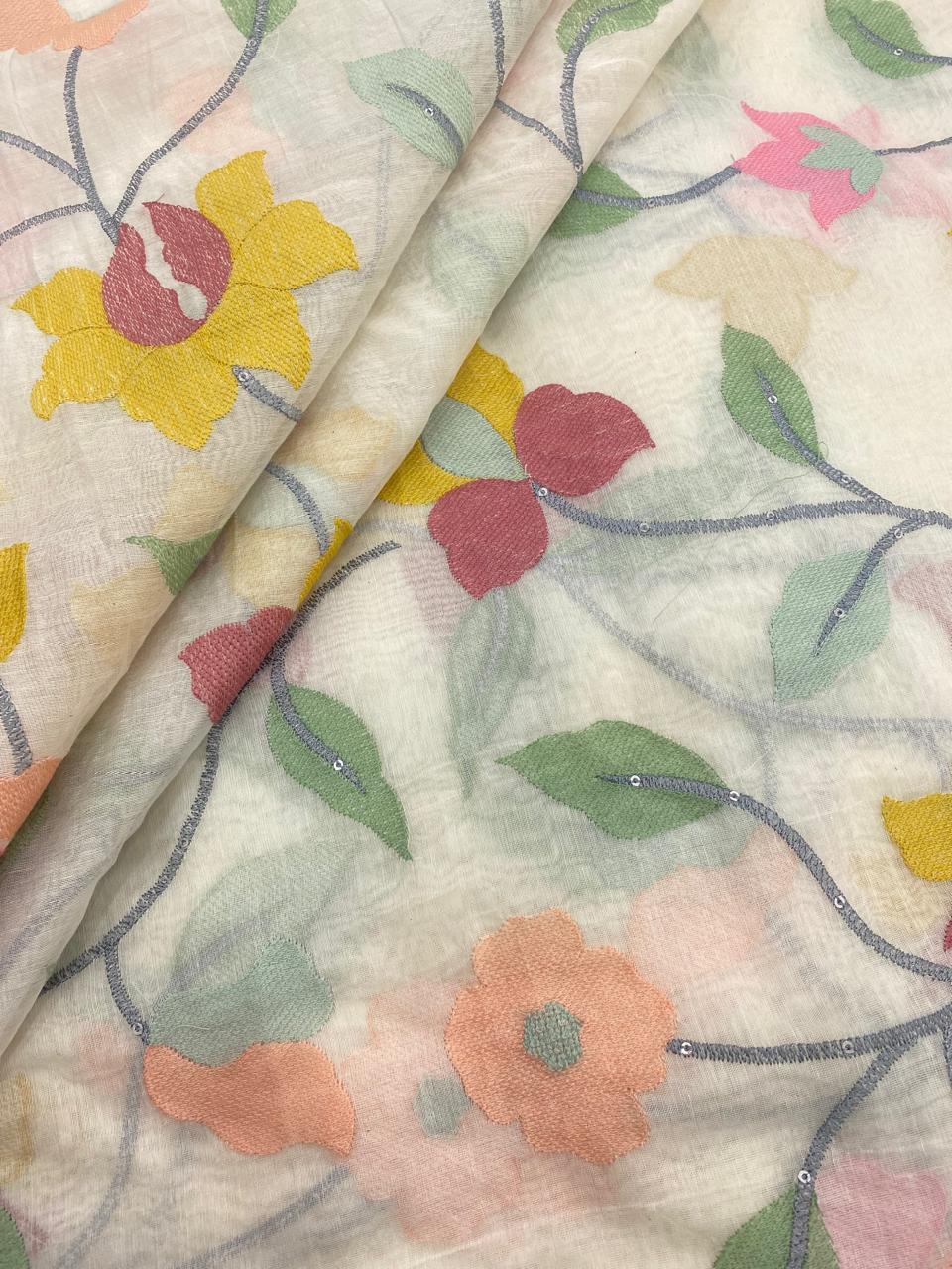 Chanderi Multithread Embroidery