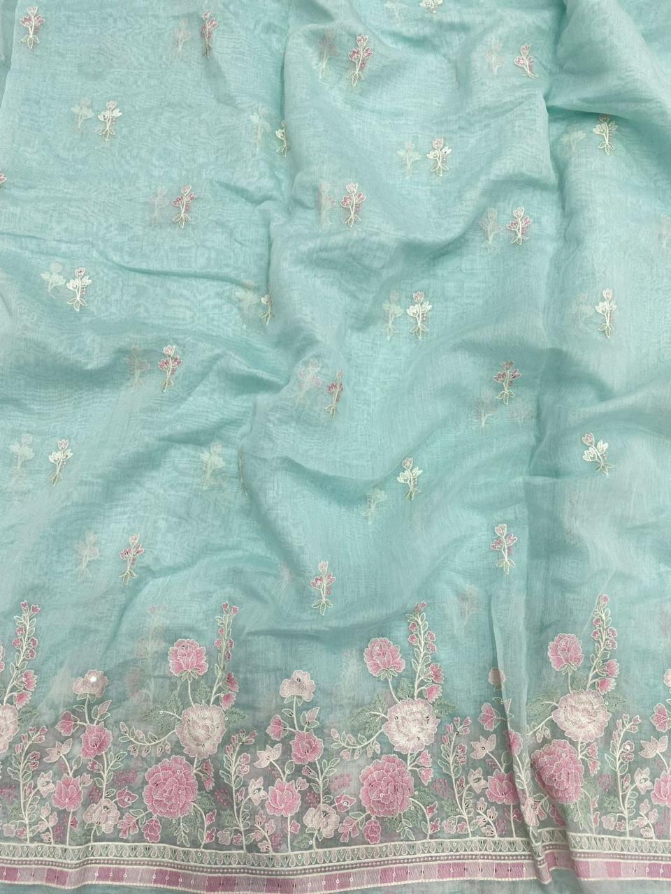 Chanderi Multithread Pannel Embroidery