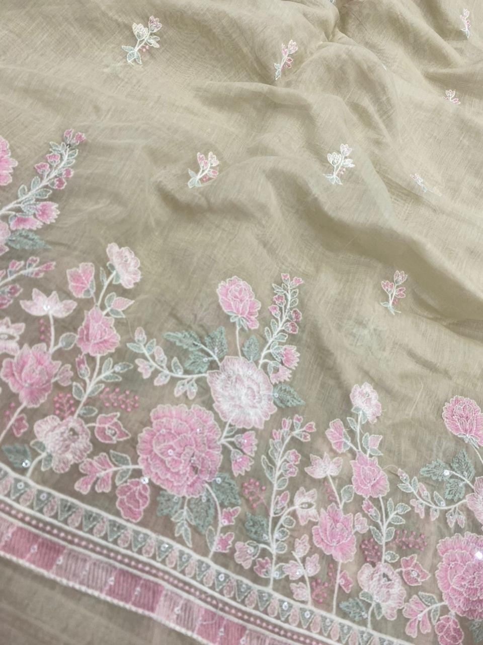 Chanderi Multithread Pannel Embroidery