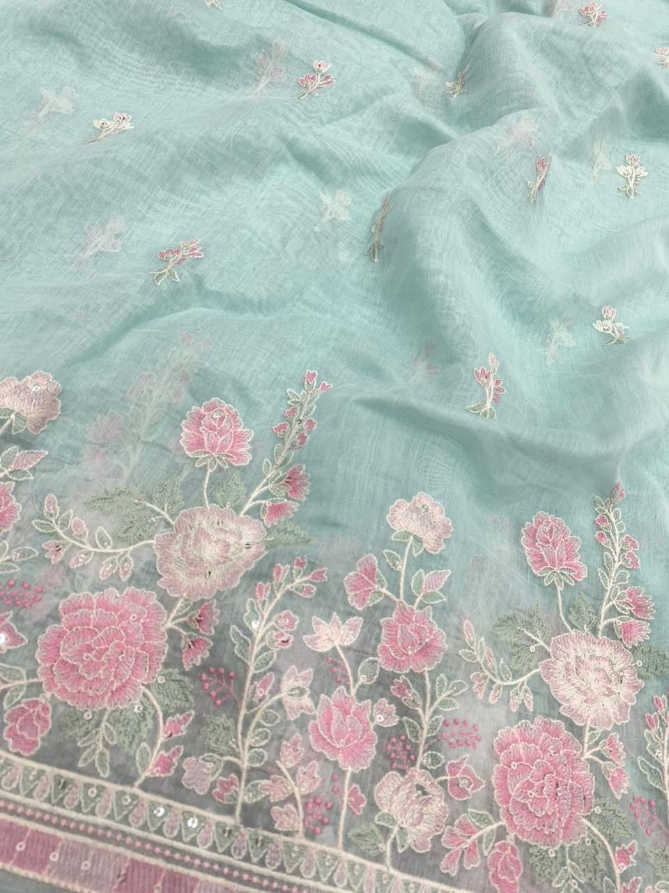 Chanderi Multithread Pannel Embroidery