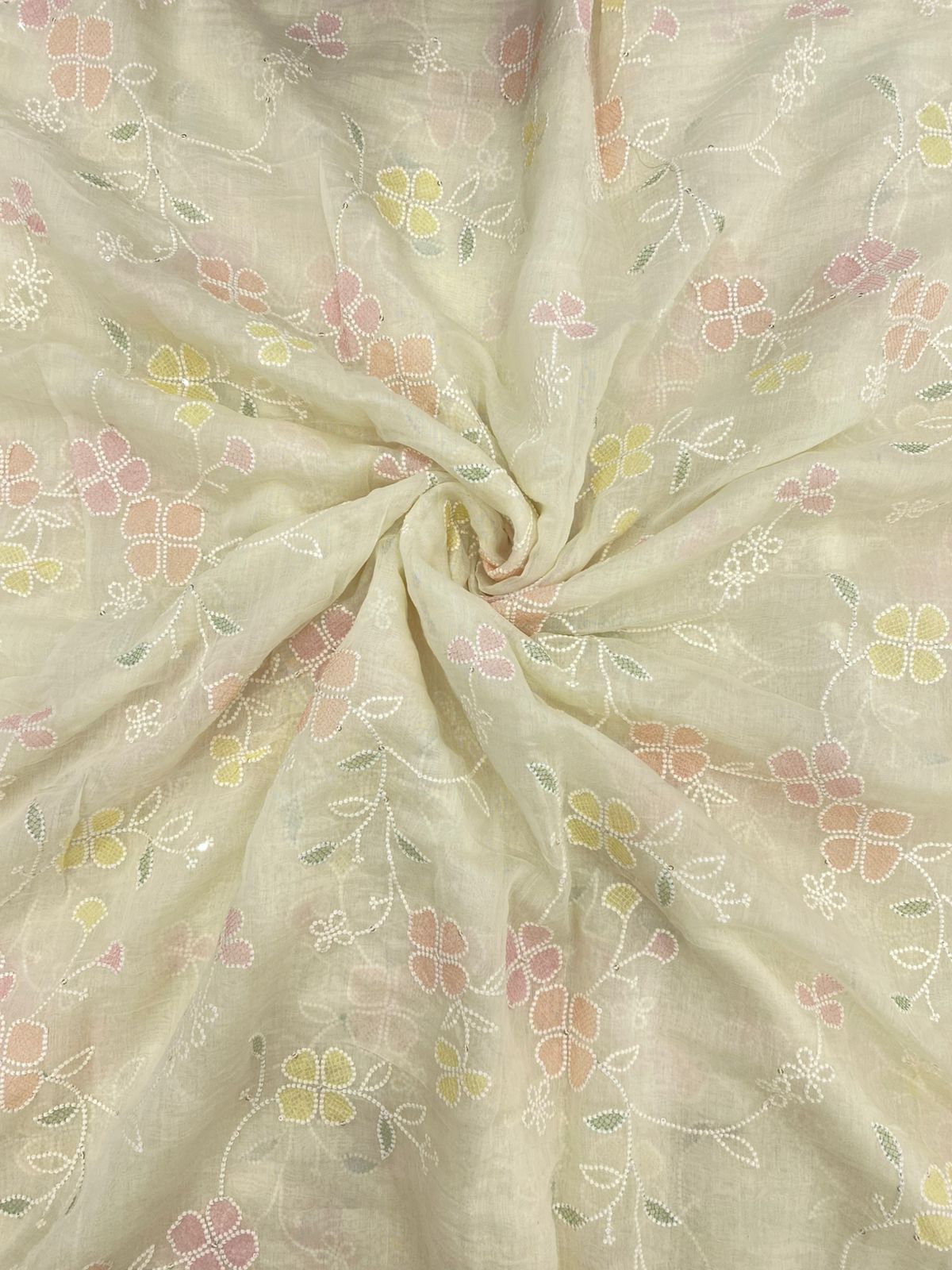 Pure Chanderi Multi Embroidery