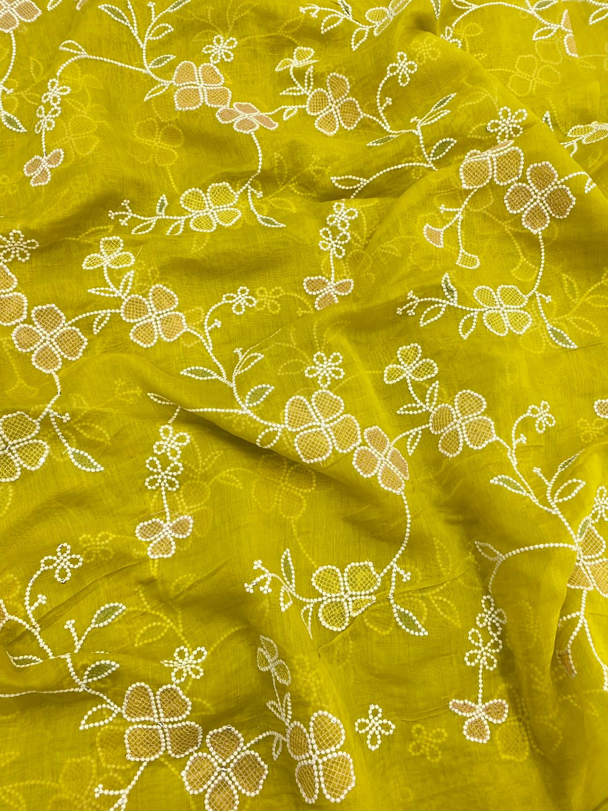 Pure Chanderi Multi Embroidery