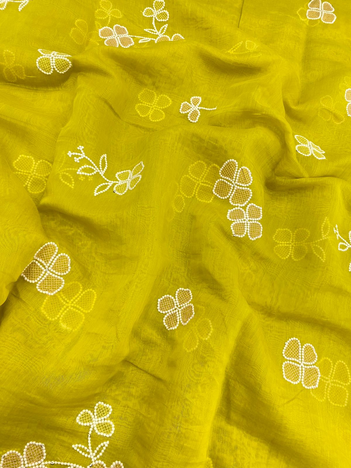 Pure Chanderi Multi Embroidery