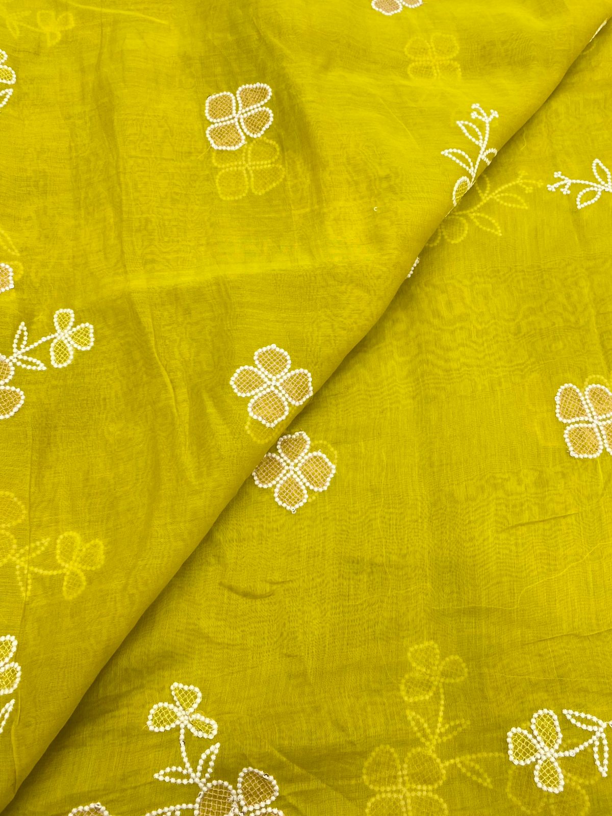 Pure Chanderi Multi Embroidery