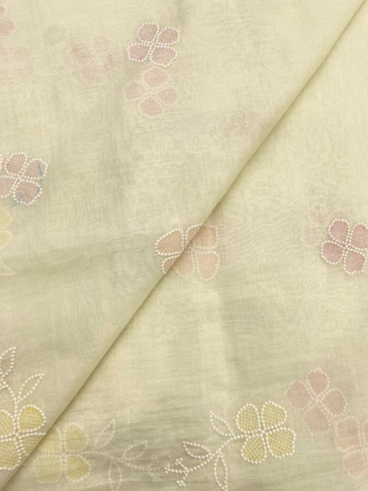 Pure Chanderi Multi Embroidery