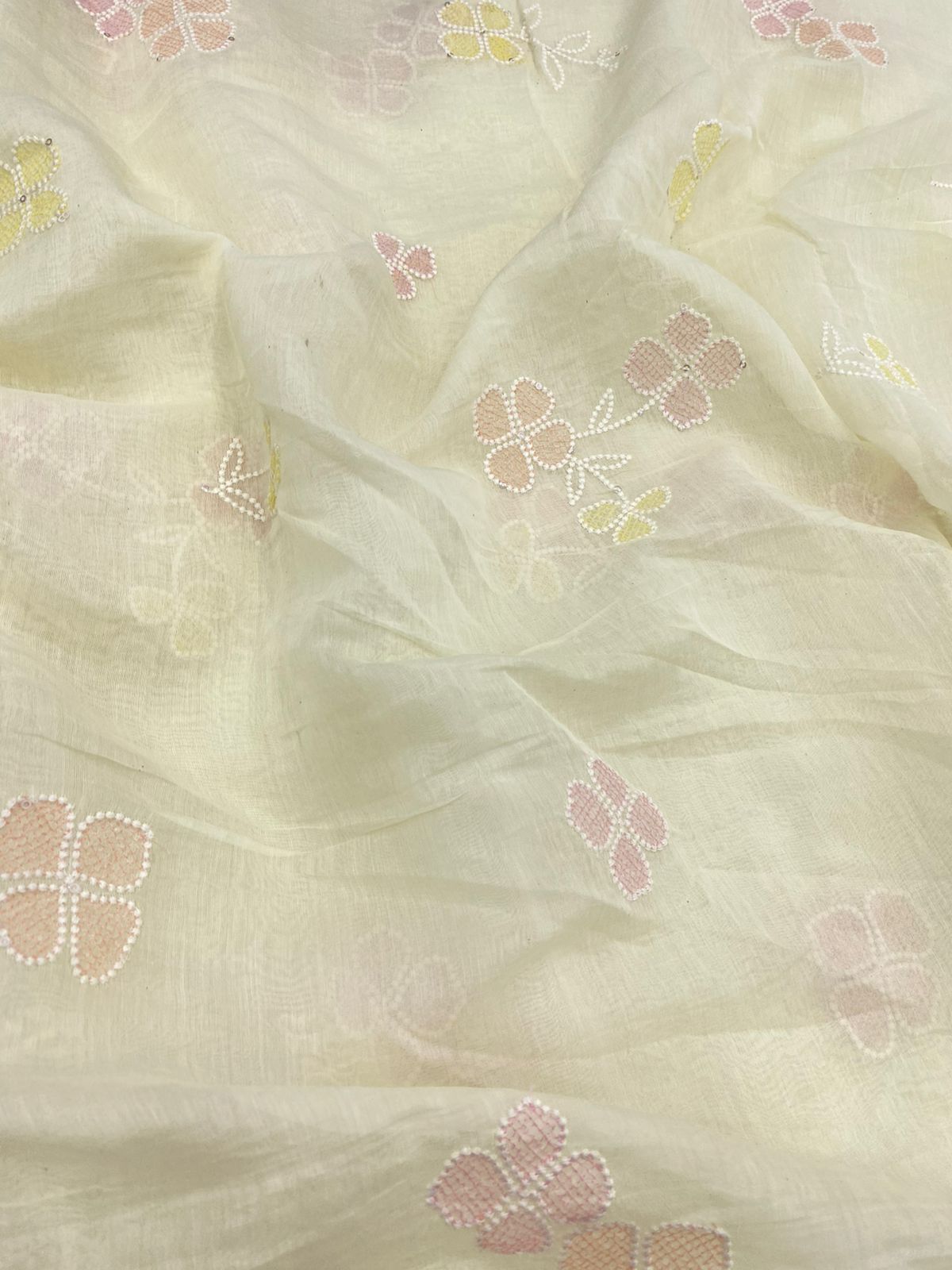 Pure Chanderi Multi Embroidery