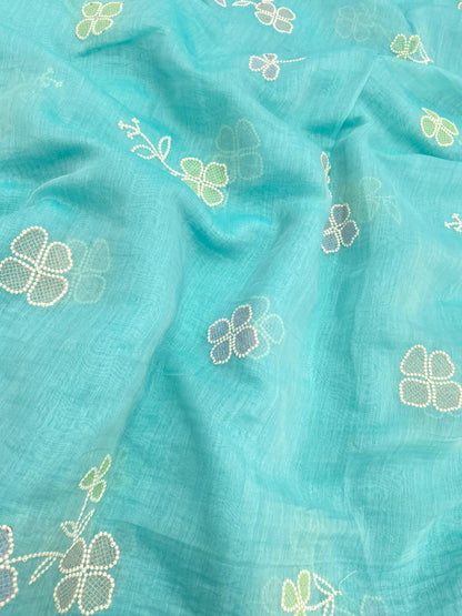 Pure Chanderi Multi Embroidery