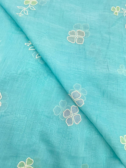 Pure Chanderi Multi Embroidery