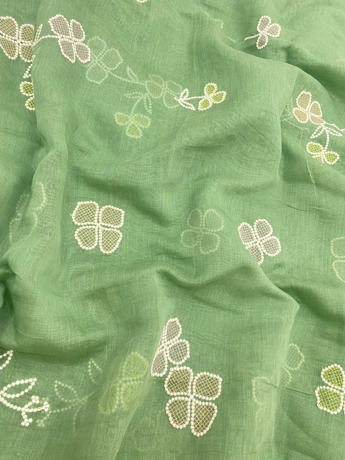 Pure Chanderi Multi Embroidery