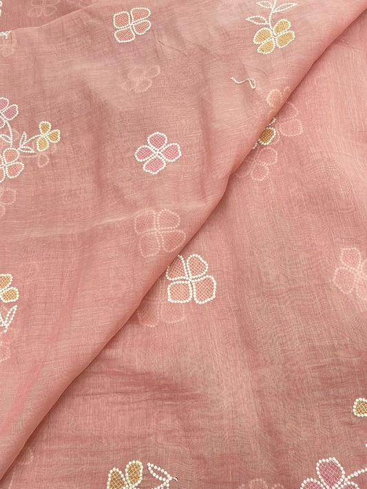 Pure Chanderi Multi Embroidery