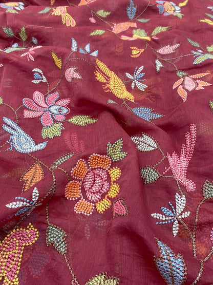 Chanderi Multithread Embroidery